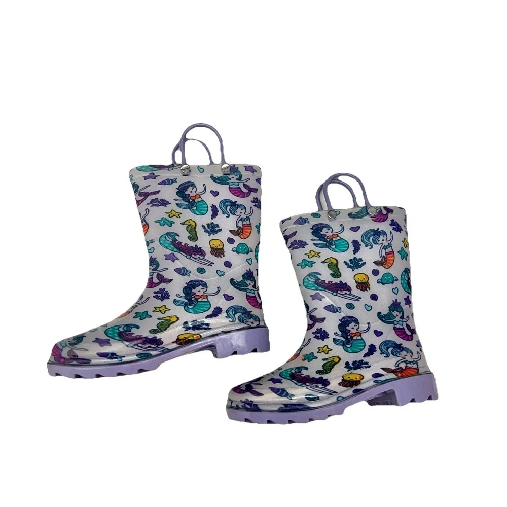 Rain Boots 10 Mermaids Water Shoes Purple Girl Clothing Accessory